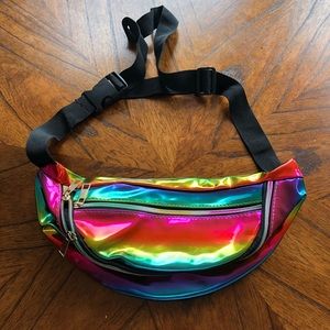 Rainbow double zip fanny pack